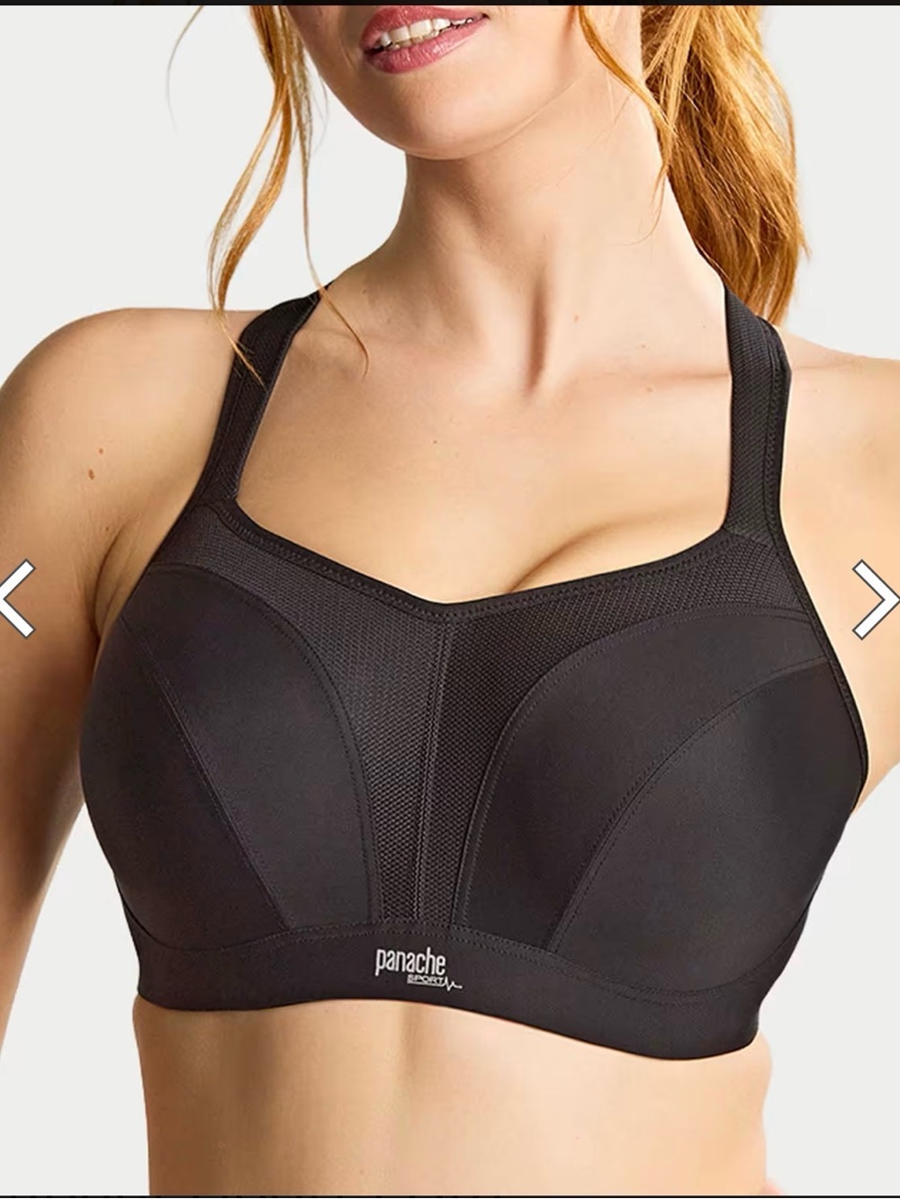 Panache Sports 5021 Underwire High Impact Sports Bra Black Size 28H